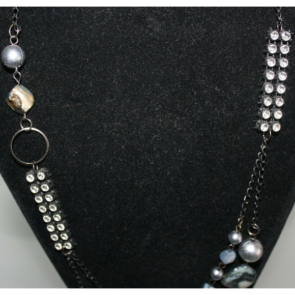 3/$15 Beaded & Rhinestone Retro Doule Strand Necklace & Earrings Women's Jewelry - Picture 5 of 5